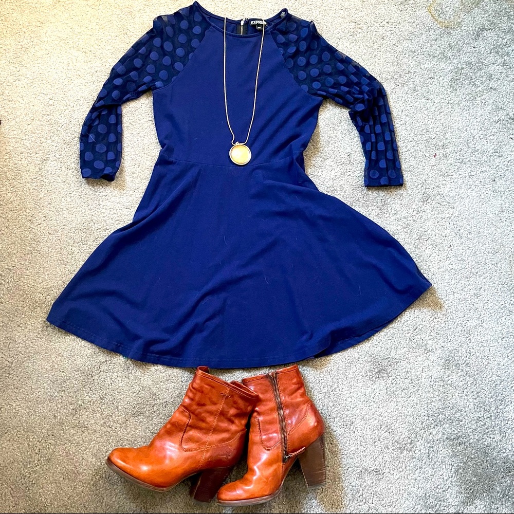 Express Sheer Sleeve Dress